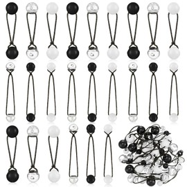 Jutom 24 Pieces Hair Tie Balls 20mm Bubble Ponytail Holders for Girls Double Bead Bubble 80s 90s Hair Balls Tie Elastic Accessories for Baby Toddler(Black and White Series)