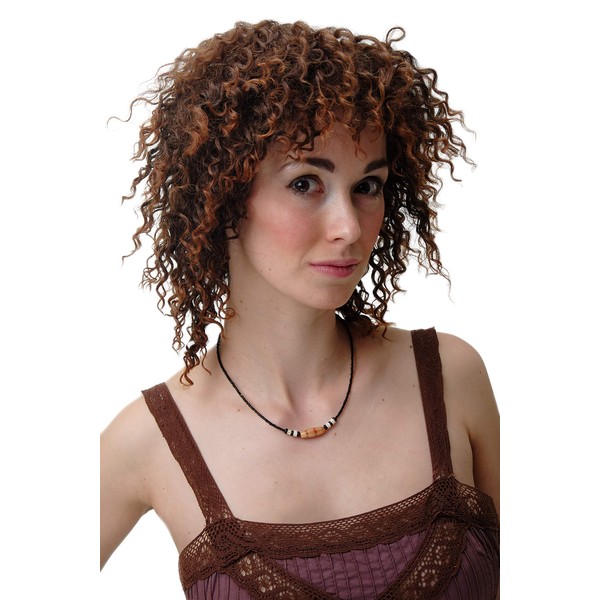 WIG ME UP 4127-430T Women's Wig Crepe Curls Afro Caribbean Voluminous Brown Red-Brown Highlighted