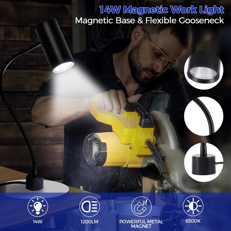 14W Magnetic Work Light, Magnetic LED Light, Magnetic Base LED
