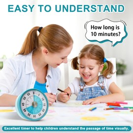 LURICO 60 Minute Visual Timer, Visual Timer for Children and Adults, Visual Mechanical Timer for Kitchen, Classroom, Office, Desk Countdown Timer for Children (Blue)