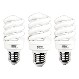 UNITEDLUX E26 Spiral CFL Light Bulbs Medium Base 13Watt (60Watt Equivalent) Soft White 2700K, 1040Lm Non-dimmable Compact Fluorescent Light, (3 Pack)