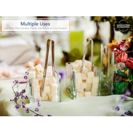 Royal Imports Flower Glass Vase Decorative Centerpiece for Home or Wedding Clear Cube Shape, 2.5"x2.5"x2.5", Set of 36