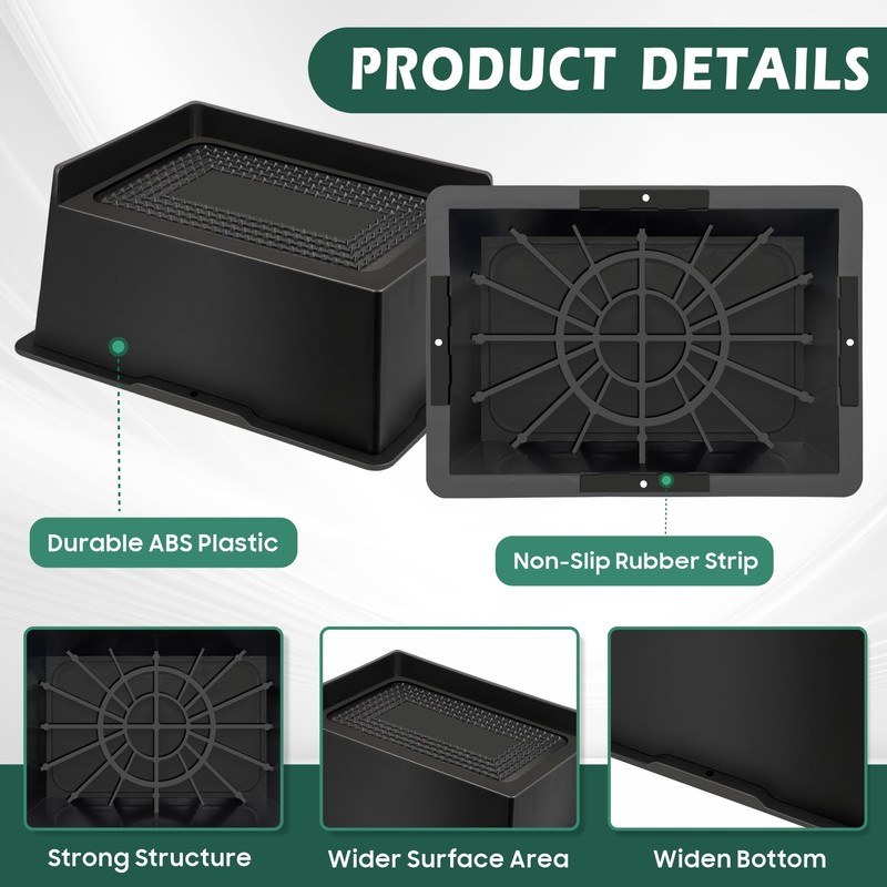 MixDora Bed Risers 2 Inch Rectangular Furniture Risers L-Shape Anti-Slip