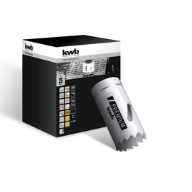kwb HSS Bi-Metal Hole Saw, Diameter 25 mm, 8% Cobalt Alloy with Progressive Vario Teeth and High Precision for Versatile Uses