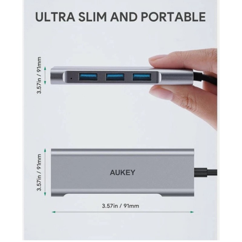 Aukey 2 AUKEY CB-C94 4-Port USB C Hub Aluminum Alloy