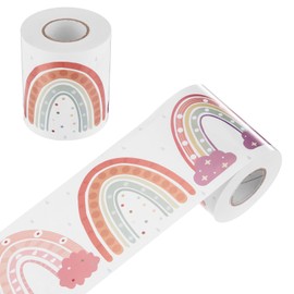 sourcing map 66ft Bulletin Board Borders,Cute Rainbow Straight Rolled Border Trim Decor for Classroom Desk Window Wall Decoration
