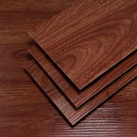 Peel and Stick Floor Tile,Vinyl Plank Flooring,Wood Grain Look 12-Pack 18 Sq.Ft,Waterproof Self Adhesive DIY Installation Tile Sticker for Bathroom Bedroom,Reddish