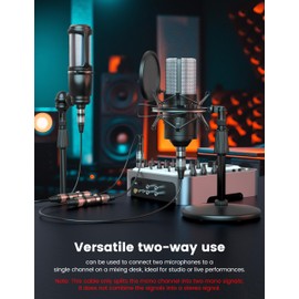 MOSWAG XLR Splitrer 1 Male to 2 Female, (0.25m/0.82 Feet) 3 Pins Dual XLR Female to Male Y Splitter with zinc Alloy Metal connectors for Mixer/Speaker/MlC, PVC Balanced Audio Cable