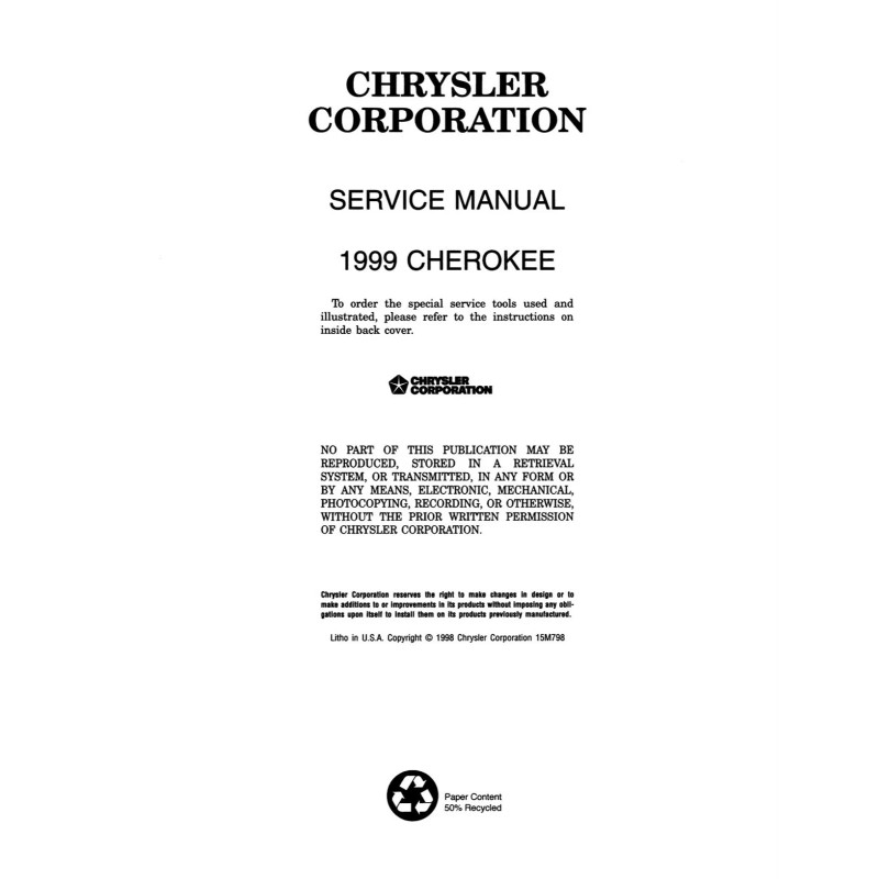 1999 Jeep Cherokee Shop Manual