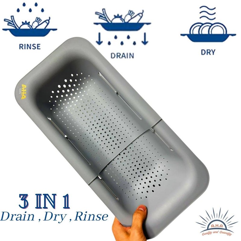 AHASON'S Over The Sink Colander Strainer Basket, Wash Vegetables and