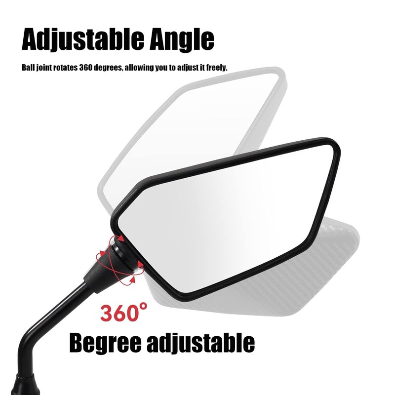 MAMIKO Universal Motorcycle ATV Scooter Mirrors with 8mm 10mm Bolt,