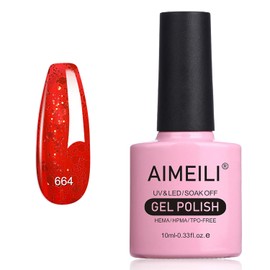 AIMEILI HEMA Free Gel Nail Polish, TPO Free, Soak Off U V Nail Art Glossy Long Lasting for Salon DIY Home - 664 10ml