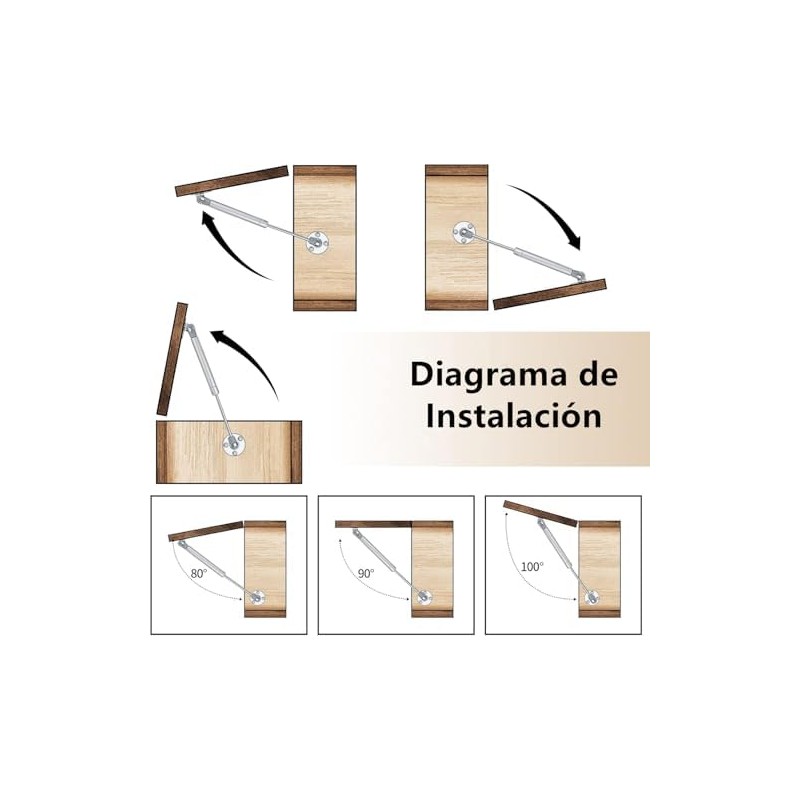 6 Piezas Soporte de Elevaci?n de Puntales de Gas Hidr?ulico