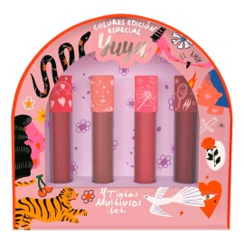 Tinta Labios Yuya Set 4 Tonos Líquido Acabado Mate Larga Duración