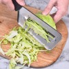 Cuchillo Triturador Repollo Verdura Doble Hoja Acero Inoxidable, 1pz Negro