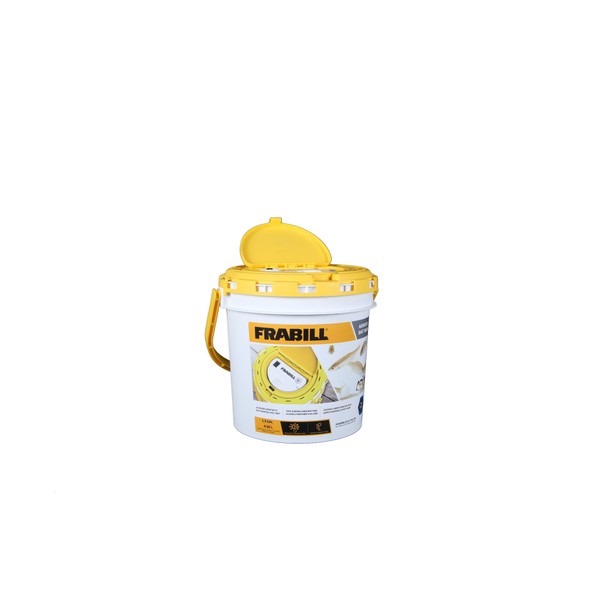 Frabill 4825 Insulated Bait Bucket with Built in Aerator , White and Yellow, 1.3 Gallons
