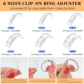 Haiou Ring Sizers for Loose Rings Ring Guards for Loose Rings Fit Any Rings, Invisible Ring Size Adjuster Never Sliding Off and Spinning (12 pcs)