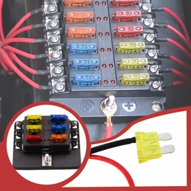 EMSea 4pcs Standard ATC Plug Fuse 20A with Cable Tapping Cable Length 40cm Car ATC Fuse for Car Vehicle Fuse Box for Automotive Electrical Systems Red/Yellow