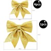 Aurasky Bows Christmas Gold, Pack of 5 Christmas Tree Bows