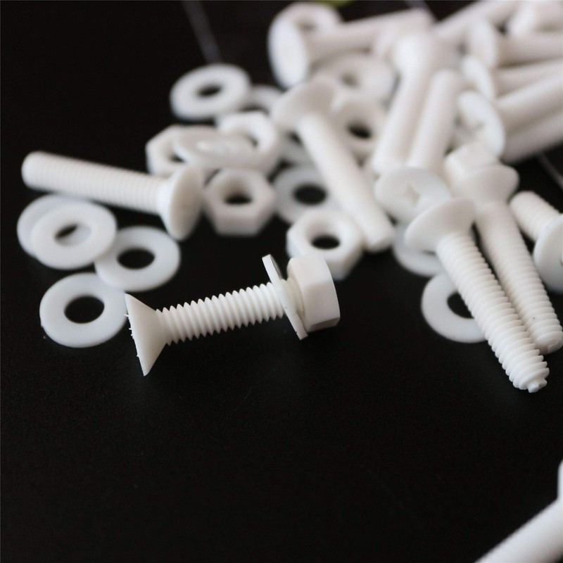 20 x Cross Head Countersunk Screw White Plastic Polypropylene (PP)