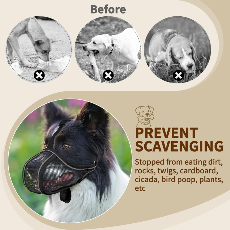 Mayerzon Dog Muzzle Mesh to Prevent Scavenging Biting Chewing |
