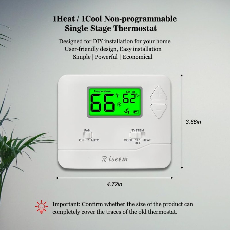 Non-Programmable Thermostats for Home Conventional Single-Stage Systems, up to 1