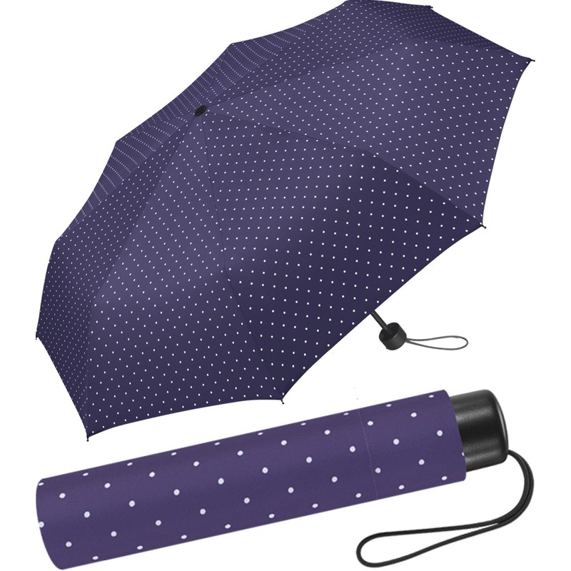 Super MINI Flash Manual Women's Pocket Umbrella Dots, Deep Purple,