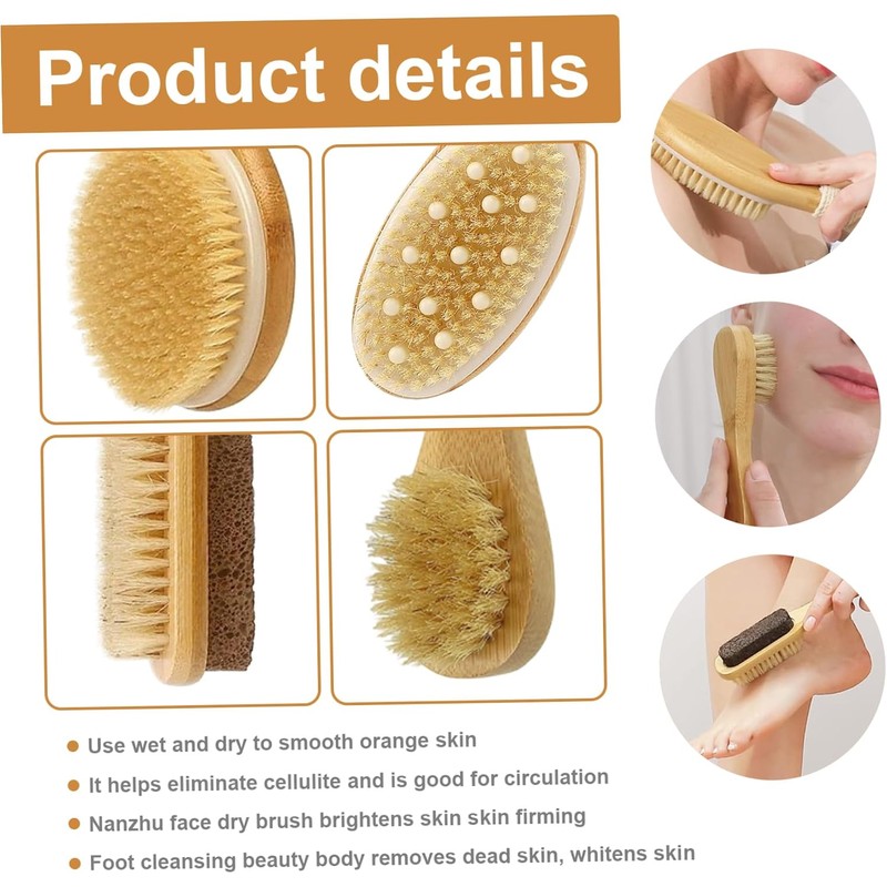 Cepillo corporal exfoliante de cerdas de jabalí – juego 4