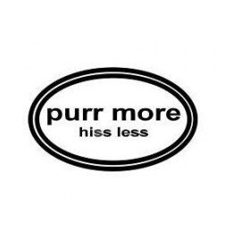 Purr More, Hiss Less Picture Art – Kids Bed Room – Peel & Stick Sticker - Vinyl Wall Decal - 22 Colors Available
