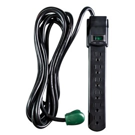 Go Green Power GG-16106MSBK Protector de sobretensión, 6 pies, negro