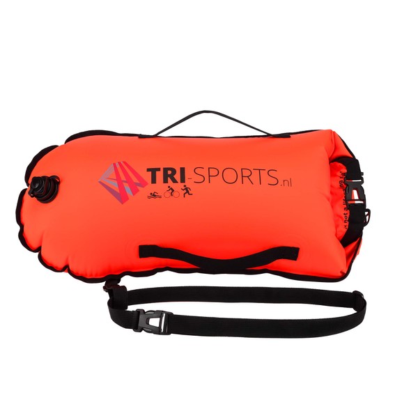 Trisport swimming ring in open water, visible by boats, safe in case of cramps, you can easily take your gear with you