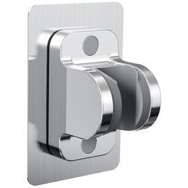 Strong Adhesive Adjustable Shower Head Holder- Wall Mounted Heavy Duty Shower Head Shelf Bracket, Plastic Bracket Stick on Wall, Mount ABS- Shower Head Holder for Handheld Shower Heads (Silver, 1)