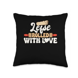 Lefse Rolled With Love Flatbread Norwegian Cuisine Throw Pillow
