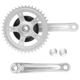 ZUKKA 170 mm Bicycle Crankset 42T for Single/1/6/7/8 Speeds Aluminium Alloy Arm for MTB Mountain Bike Gearbox Square Gearbox, Silver