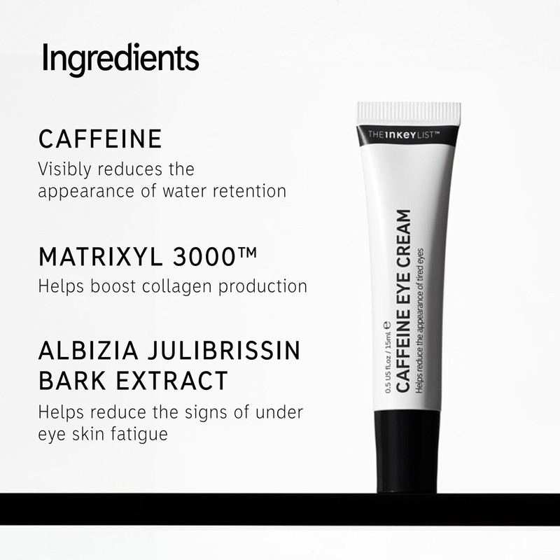 The INKEY List Caffeine Eye Cream 15ml, Improves Dark Circles,