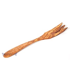 Gift Idea Sale! Handcrafted Olive Wood 12" Server Fork, Kitchen Utensil Tool
