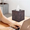 Antique Leather Square Tissue Box Cover/Holder,RHCSZ Table Napkin Case Dispenser,Facial
