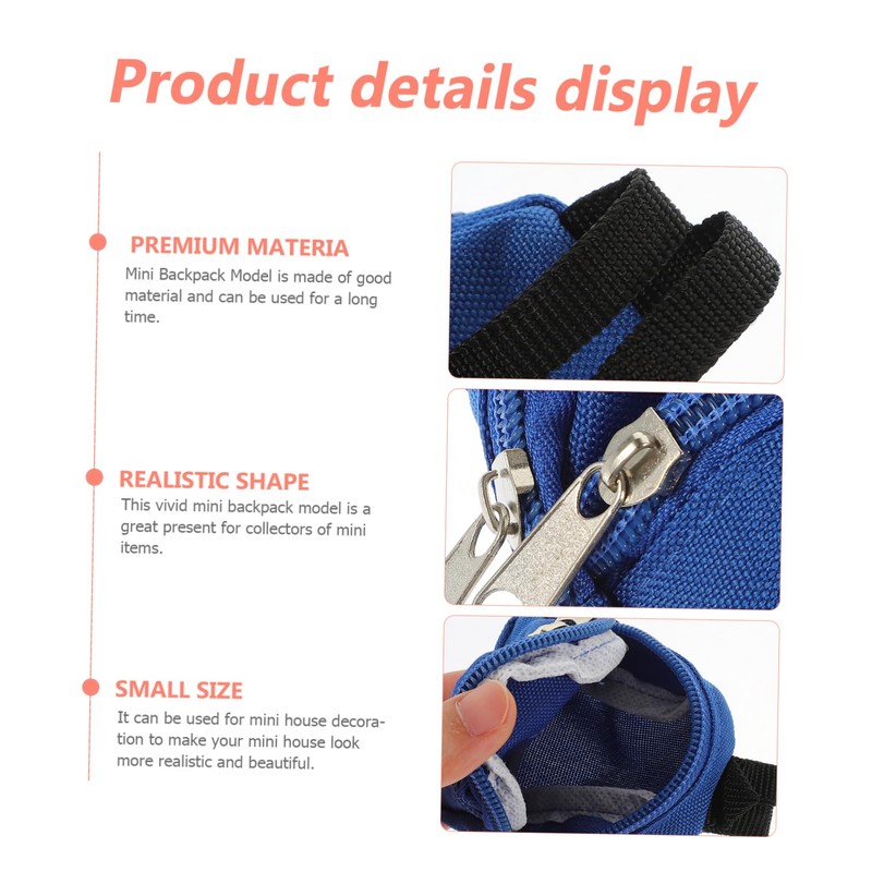 Toyvian Decor Backpacks Photography Props Mini House Doll Backpack Mini