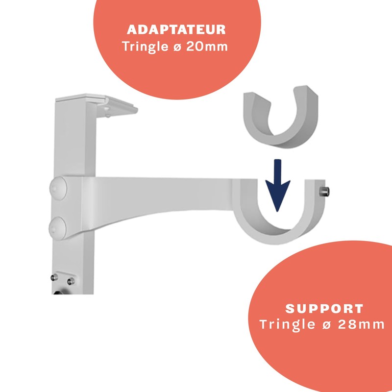 Set of 2 Brackets No Drilling for Side Fixing for
