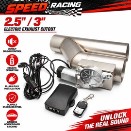 Electric Exhaust Cutout Valve for Custom Exhaust Control – Remote-Operated Y-Pipe System for 2.5" or 3" Exhaust