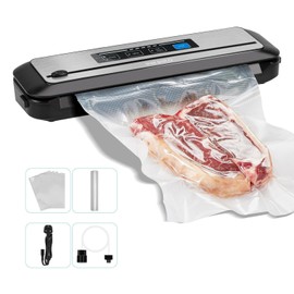 Inkbird Vacuum Sealer Machine with Starter Kit, Automatic PowerVac Air Sealing Machine for Food Preservation, Dry & Moist Sealing Modes,Built-in Cutter,Easy Cleaning Storage