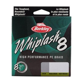 Berkley Whiplash8, Fishing Line, Superline, , Predator Fishing, Pike, Perch, Zander, Trout, Unisex, Moss Green, 0.16mm | 20.9kg | 46lb | 330yd