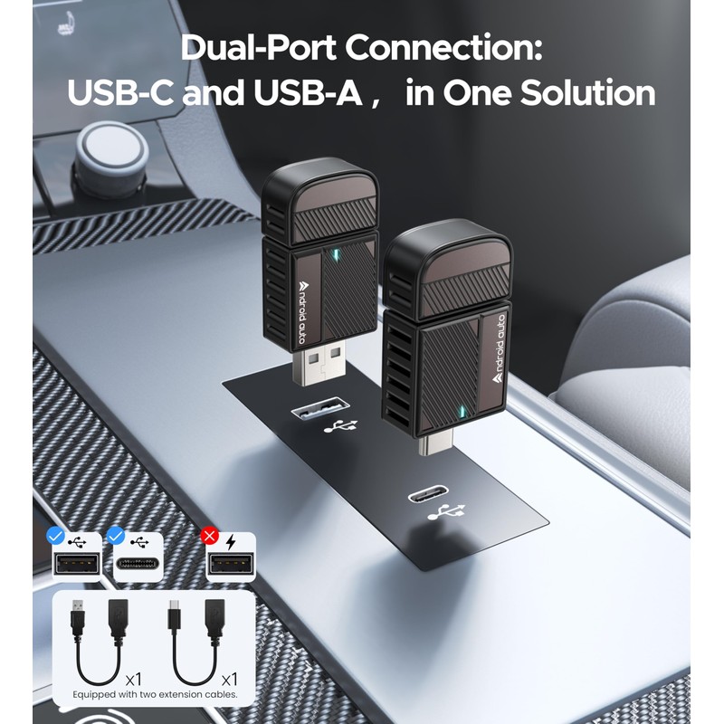 ByteWave Android Auto Wireless Adapter, 2025 NFC Convert Wired to