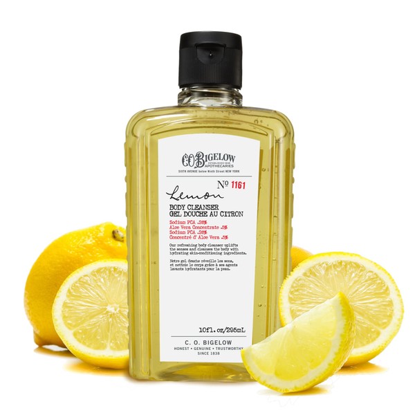 C.O. Bigelow Body Cleanser - No. 1161 - Moisturizing Lemon Body Wash for Men & Women with Aloe Vera, 10 fl oz