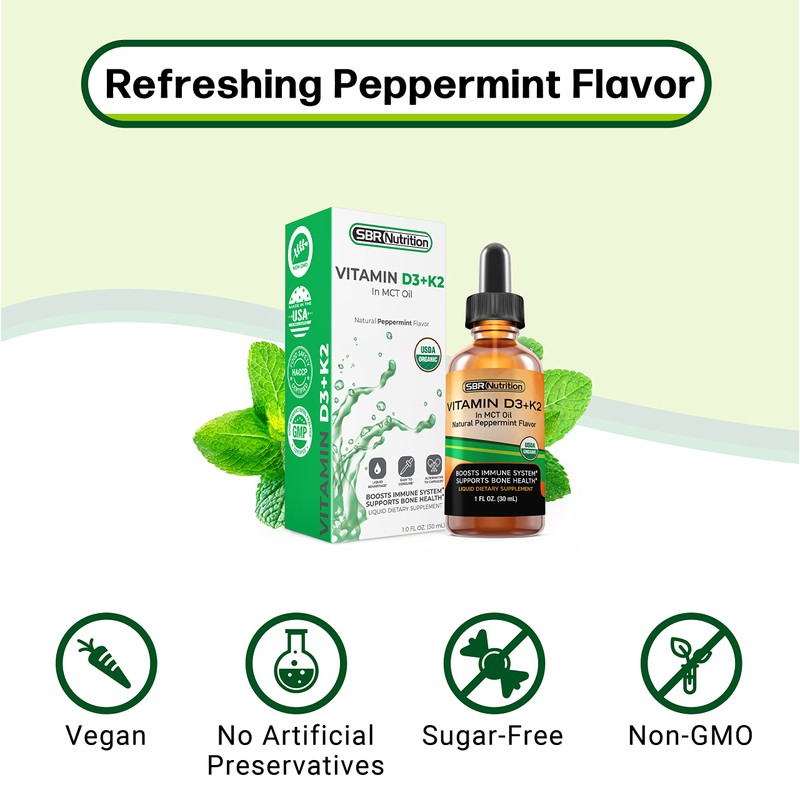 MAX Absorption, Vitamin D3 + K2 (MK-7) Liquid Drops with
