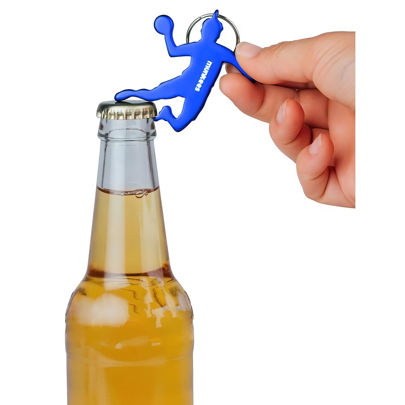 Munkees keyring handballer I handball pendant integrated bottle opener, blue