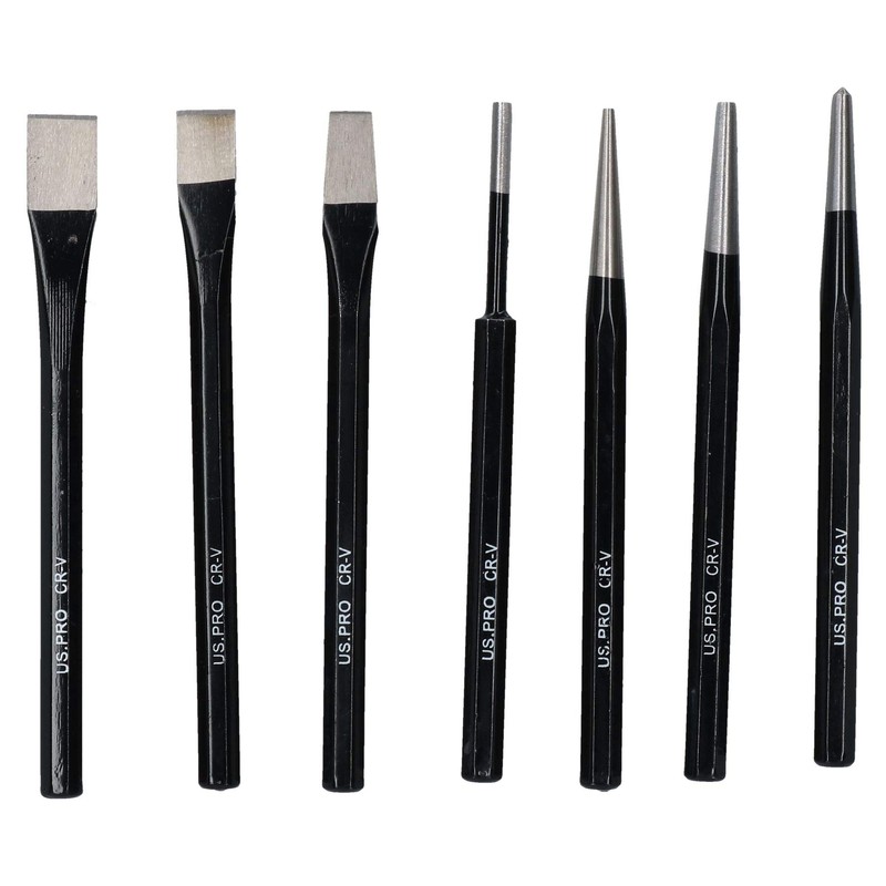 7pc Punch and Chisel Set with Taper Pin Cold Chisels