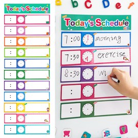 Lachilly 12 Pcs Daily Routines Schedule Cards, Schedule Pocket Chart Add-ons, DIY Visual Schedule for Toddlers, Classroom Decoration