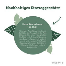 Wiseware Palm Leaf Plates - Pack of 25 Disposable Plates Square 18 x 18 cm - Biodegradable Palm Leaf Tableware - Compostable Party Tableware - Organic Disposable Tableware (25, 18 x 18 cm)