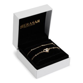 SERASAR Anklets for Women Silver 925 Stable 18-Carat Gold Jewellery Ladies Ankle Anklet Girls Jewellery Jewellery Box Gift Idea Mother's Day Gift Christmas